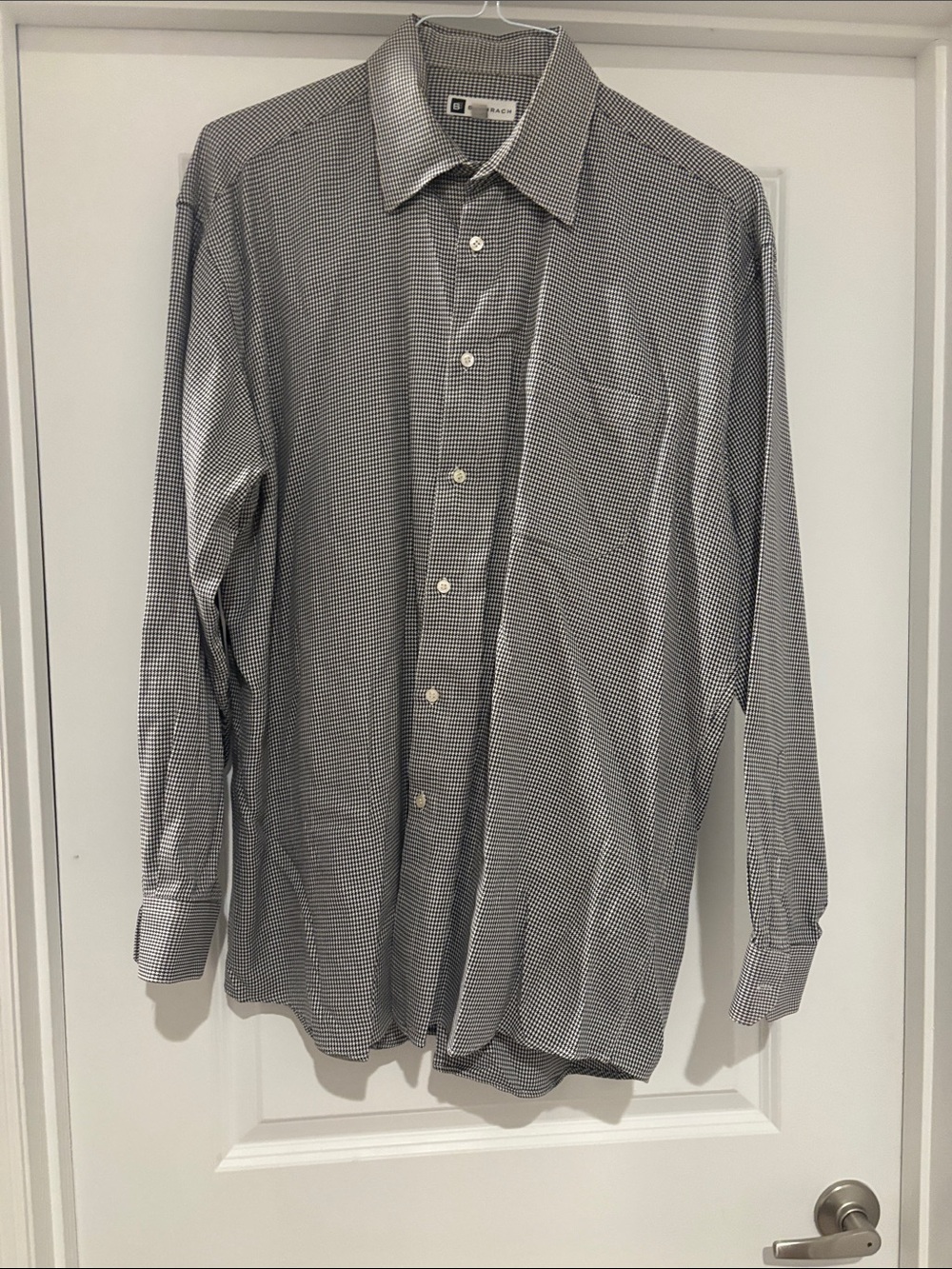 Bachrach Black & White Micro-Check Dress Shirt